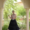 Women's Garba Wear Rayon With Kutchi Work Black Navratri Chaniya Choli Set