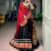 Heavy Rayon Black Color Fully Stitched Work Lehenga Choli with Kutchi Embroidery