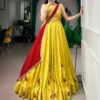 Navratri Night Chanderi Gotta Patti with Mirror Gamthi work Lehenga Choli for garaba