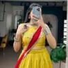 Navratri Night Chanderi Gotta Patti with Mirror Gamthi work Lehenga Choli for garaba