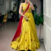 Navratri Night Chanderi Gotta Patti with Mirror Gamthi work Lehenga Choli for garaba