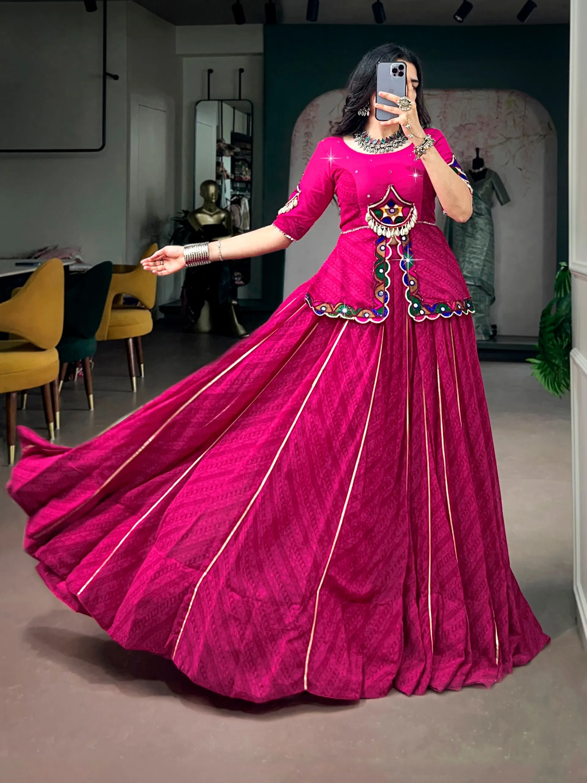 Navratri Vibrant Georgette Printed Chaniya Choli