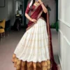 Women’s Kanjivaram Traditional Style Silk Cotton Pure Zari Work South Indian Lehenga Choli