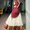 Women’s Kanjivaram Traditional Style Silk Cotton Pure Zari Work South Indian Lehenga Choli