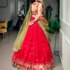 Women’s Jacquard Silk Paithani Zari Work Lehenga Choli