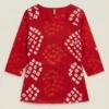Women's Printed Tunic Top with Square Neck & Full Sleeves | Casual Ethnic Kurti Style Top | Cotton Bandhani and Fancy Short Top