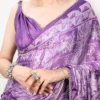 Elegant Japan Satin Saree Mirror Work Border Saree - Digital Print, Luxurious Drape for Women