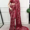 Women’s Satin Silk Mirror Work Saree
