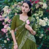 Mehendi Cotton Chanderi Silk Batik Print Lehenga Choli
