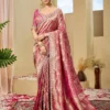 Woman's Shisha Kum Kum Vol-10 Premium Tissue Silk Zari Weaving Fabric With Double Blouse