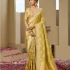 Shisha Kum Kum Vol-10 Premium Tissue Silk Zari Weaving Fabric With Double Blouse