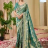 Shisha Kum Kum Vol-10 Premium Tissue Silk Zari Weaving Fabric With Double Blouse for woman
