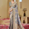 Woman’s Shisha Kum Kum Vol-10 Premium Tissue Silk Zari Weaving Fabric With Double Blouse
