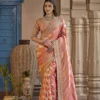 Sajode Riddhi Designer Saree with Pre Stitched Blouse | Fancy Pure Fabric Wedding Wear Saree with Embroidered Blouse