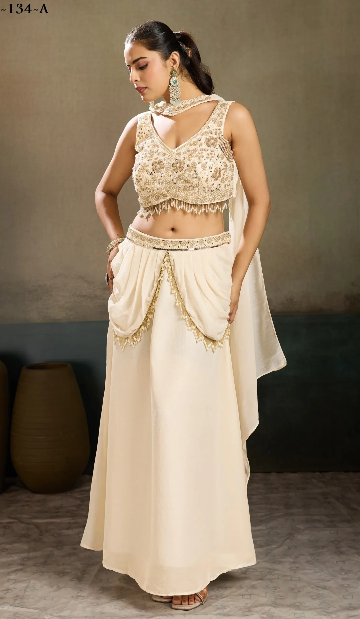 SL-ZIVA VOL -1 Indo-Western drape skirts woman