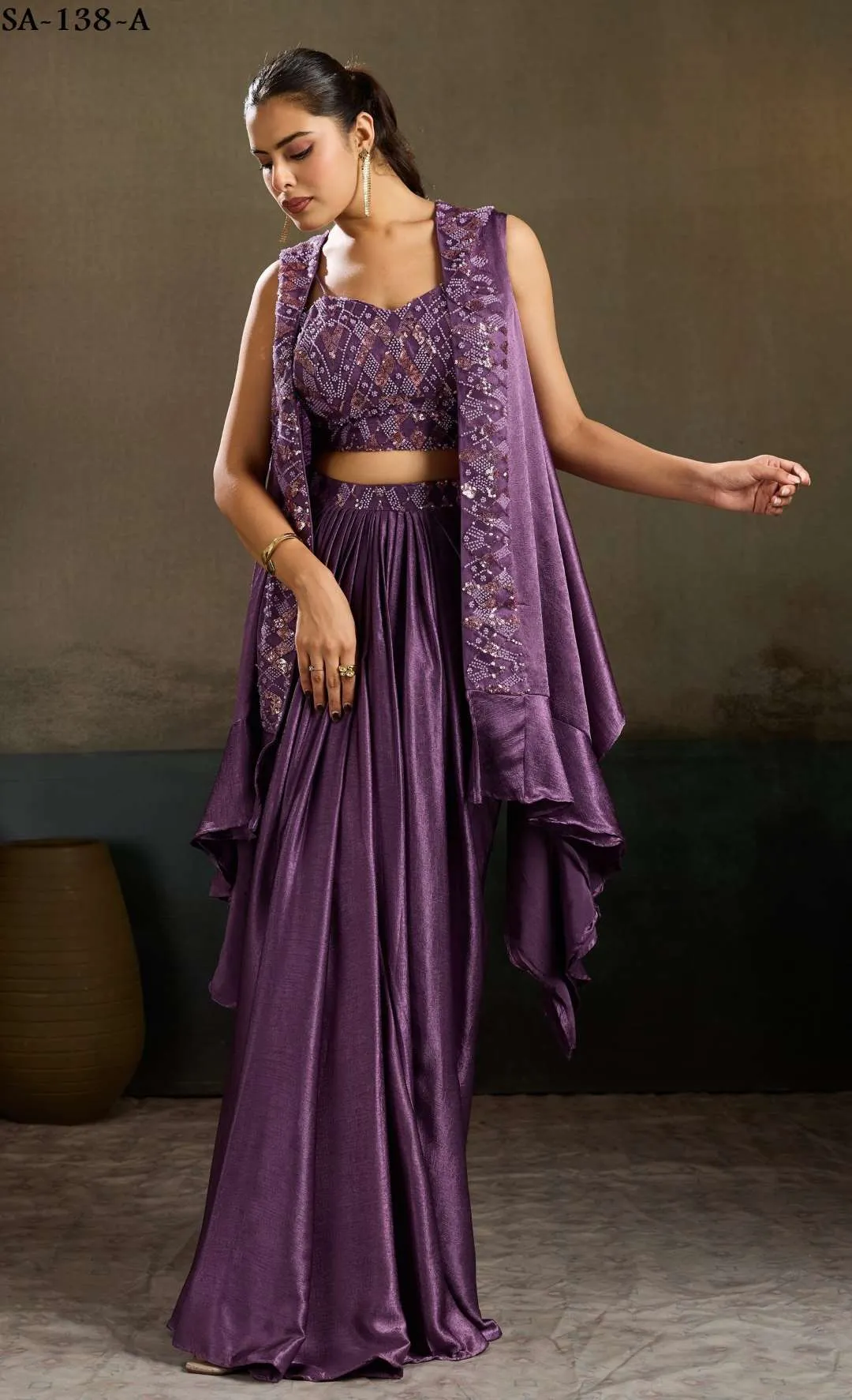 Woman’s Indo-Western Drape Skirts