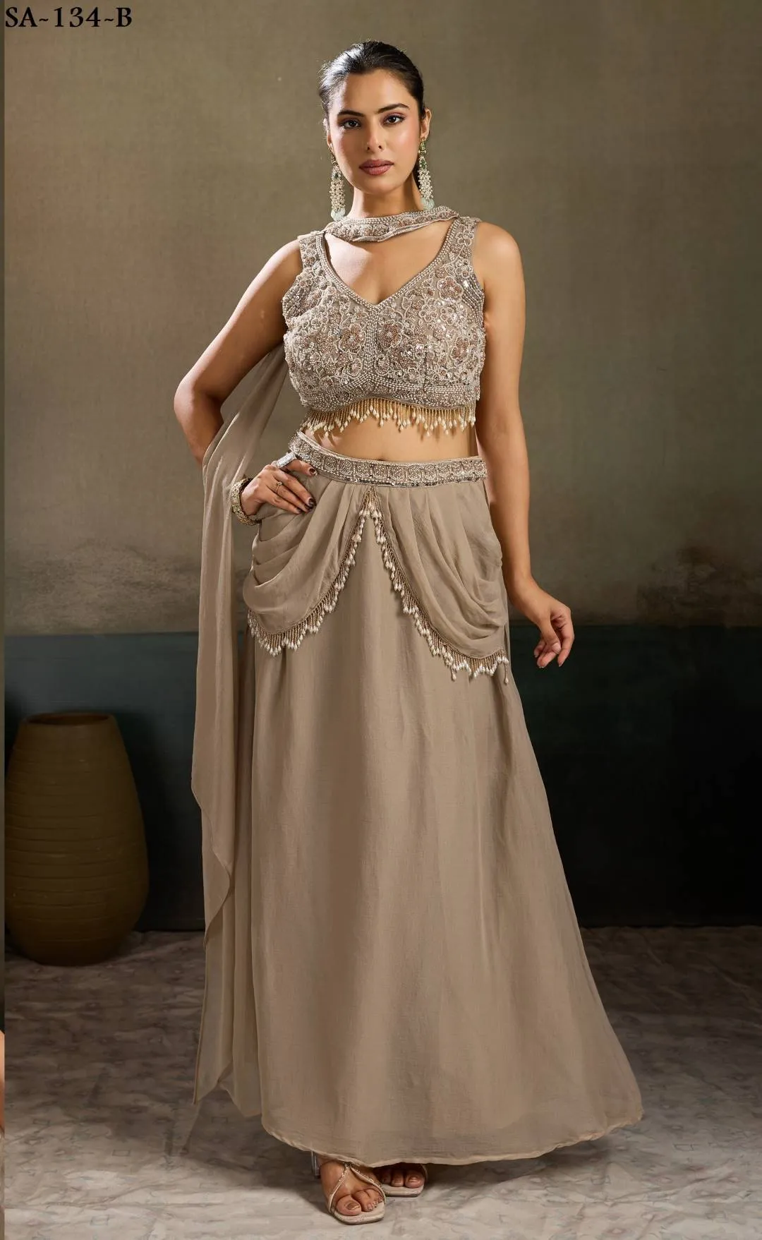 SL-ZIVA VOL -1 Indo-Western drape skirts woman