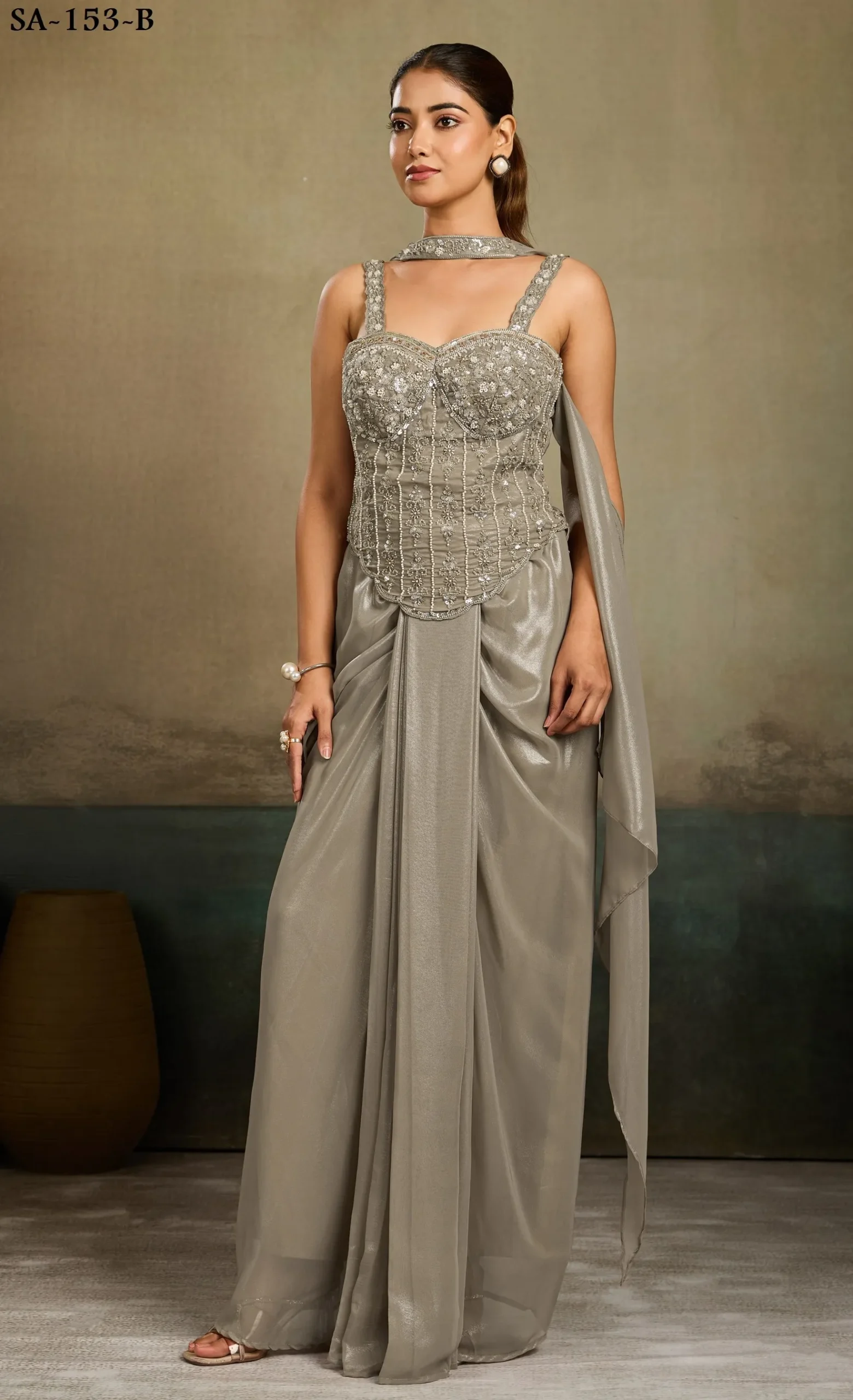 Woman’s Indo-Western Drape Skirts for Coctail Wear