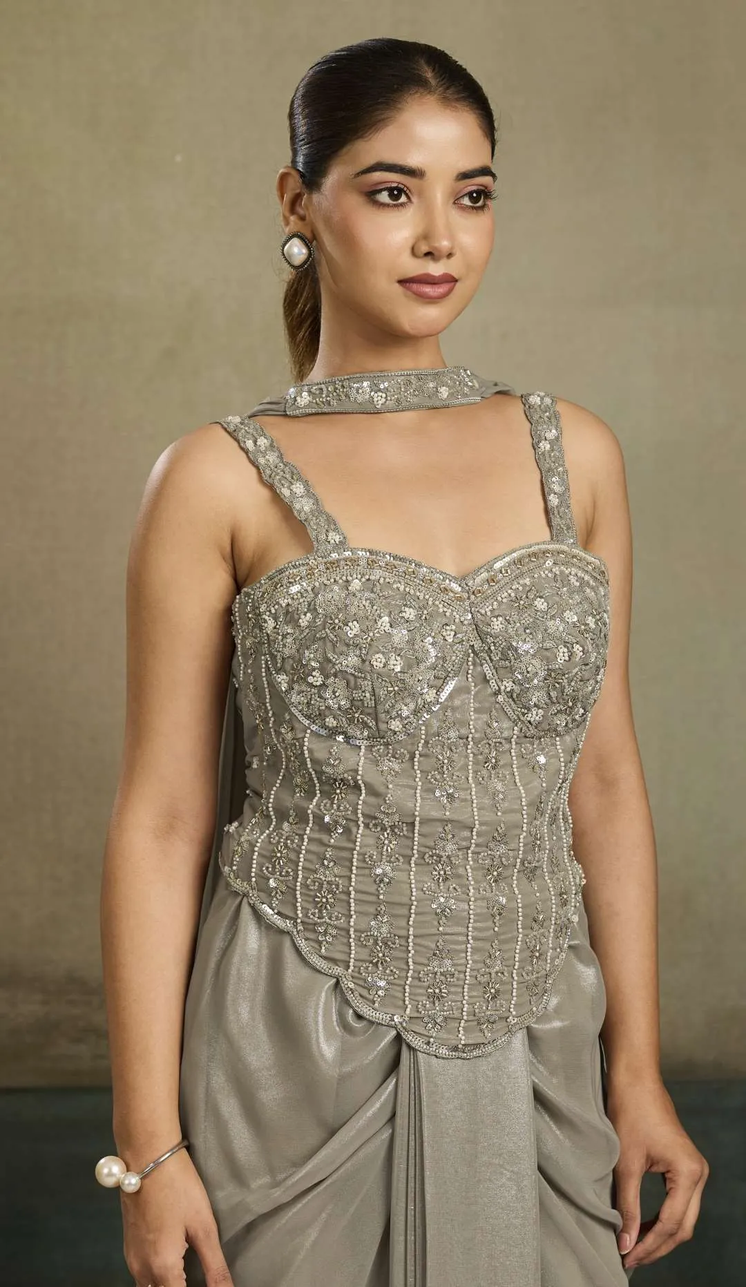 Woman’s Indo-Western Drape Skirts for Coctail Wear