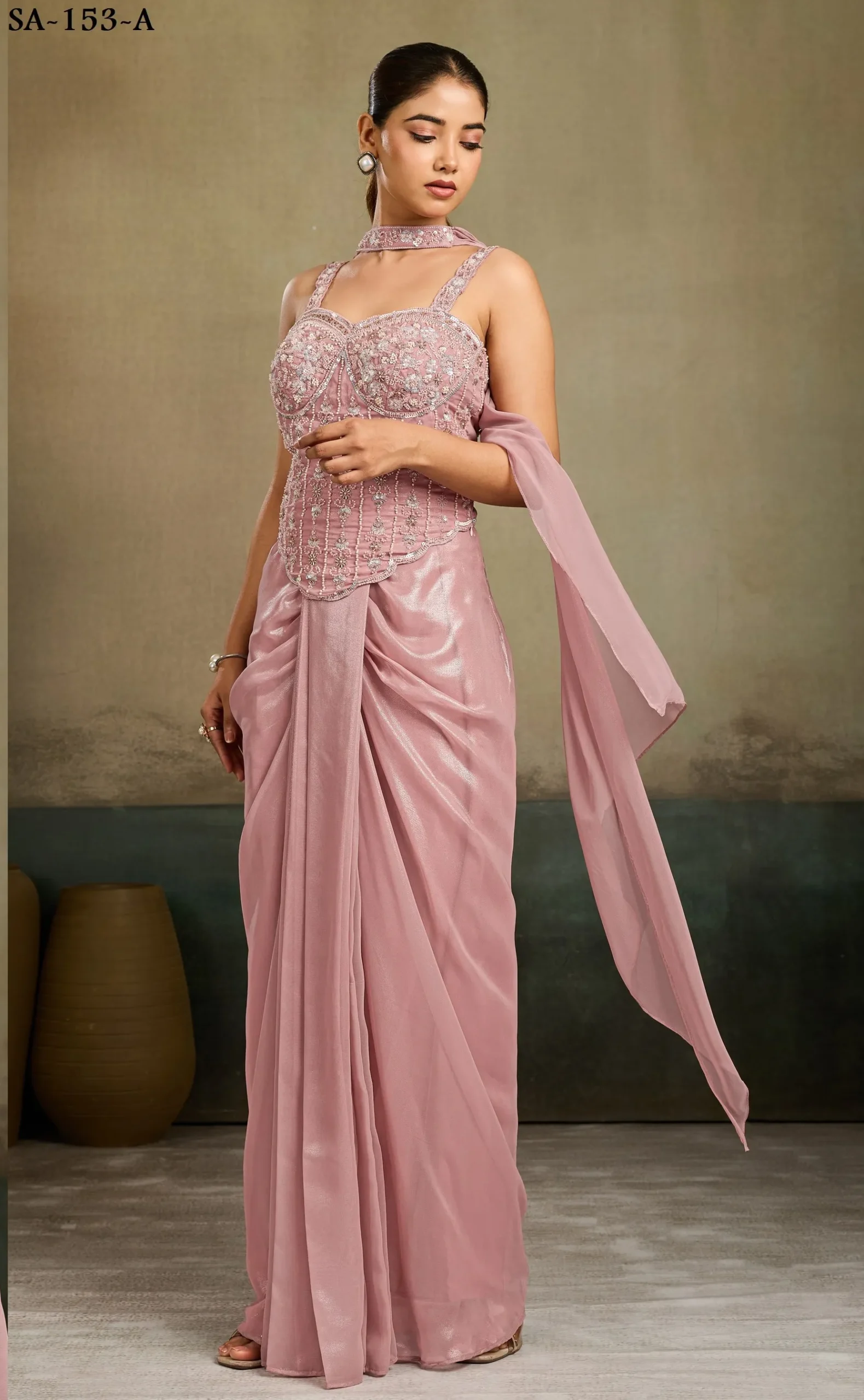 Woman’s Indo-Western Drape Skirts for Coctail Wear