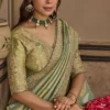 SAJODE RIDDHI Fancy Based Pure Fabric Green Designer Wear Saree
