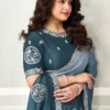 MAHOTSAV NORITA LUSTROUS SATIN SILK SAREE WITH DUAL SEQUINS EMBROIDERY