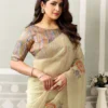 MAHOTSAV NORITA ORGANZA TISSUE SAREE WITH SWAROVSKI STONE