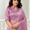 MAHOTSAV NORITA ORGANZA TISSUE SAREE WITH SWAROVSKI STONE