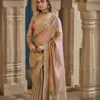 SAJODE- RIDDHI Dusty Rose Multi-Shade Border Embroidered Silk Saree