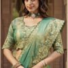 Sajode Riddhi Sea Green Fancy Silk Embroidered Saree with Designer Blouse - Image 3