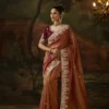 Shehnaz Shimmer KS-5687 Silk Heavy Border Saree in Bronze Copper