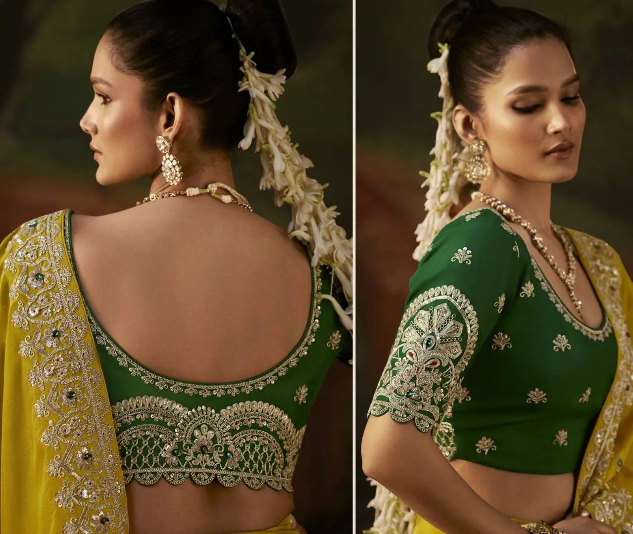 Kimora Gharana Series Saree KS-5684 | Mustard Yellow Silk Embroidered Wedding Saree