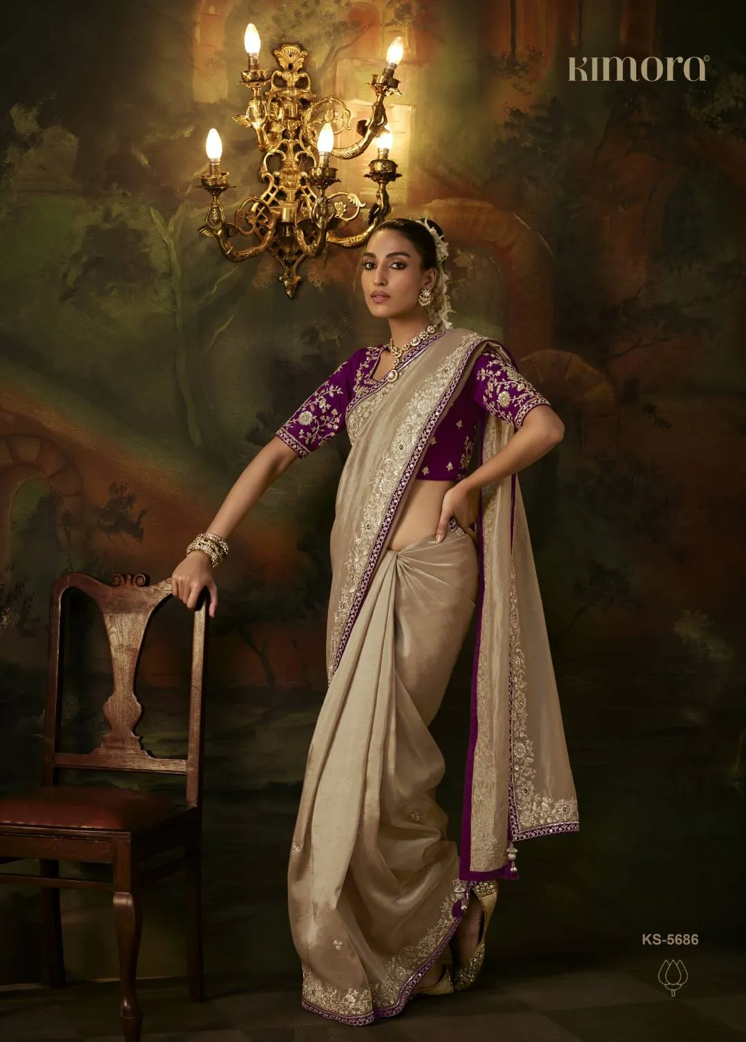KIMORA GHARANA KS-5686 VISCOSE ZARI TISSUE DESIGNER WEDDING WEAR SAREES FOR WOMEN