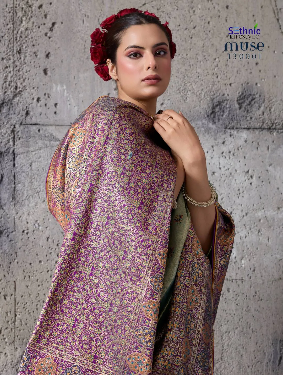 WOMAN’S SETHNIC LIFESTYLE MUSE DELIGHT BANARASI TISSUE SILK SAREE