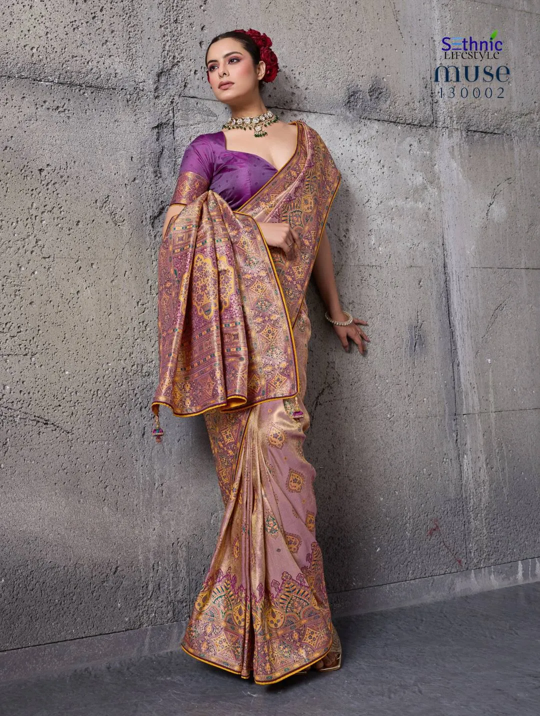 WOMAN'S SETHNIC LIFESTYLE MUSE DELIGHT BANARASI TISSUE SILK SAREE