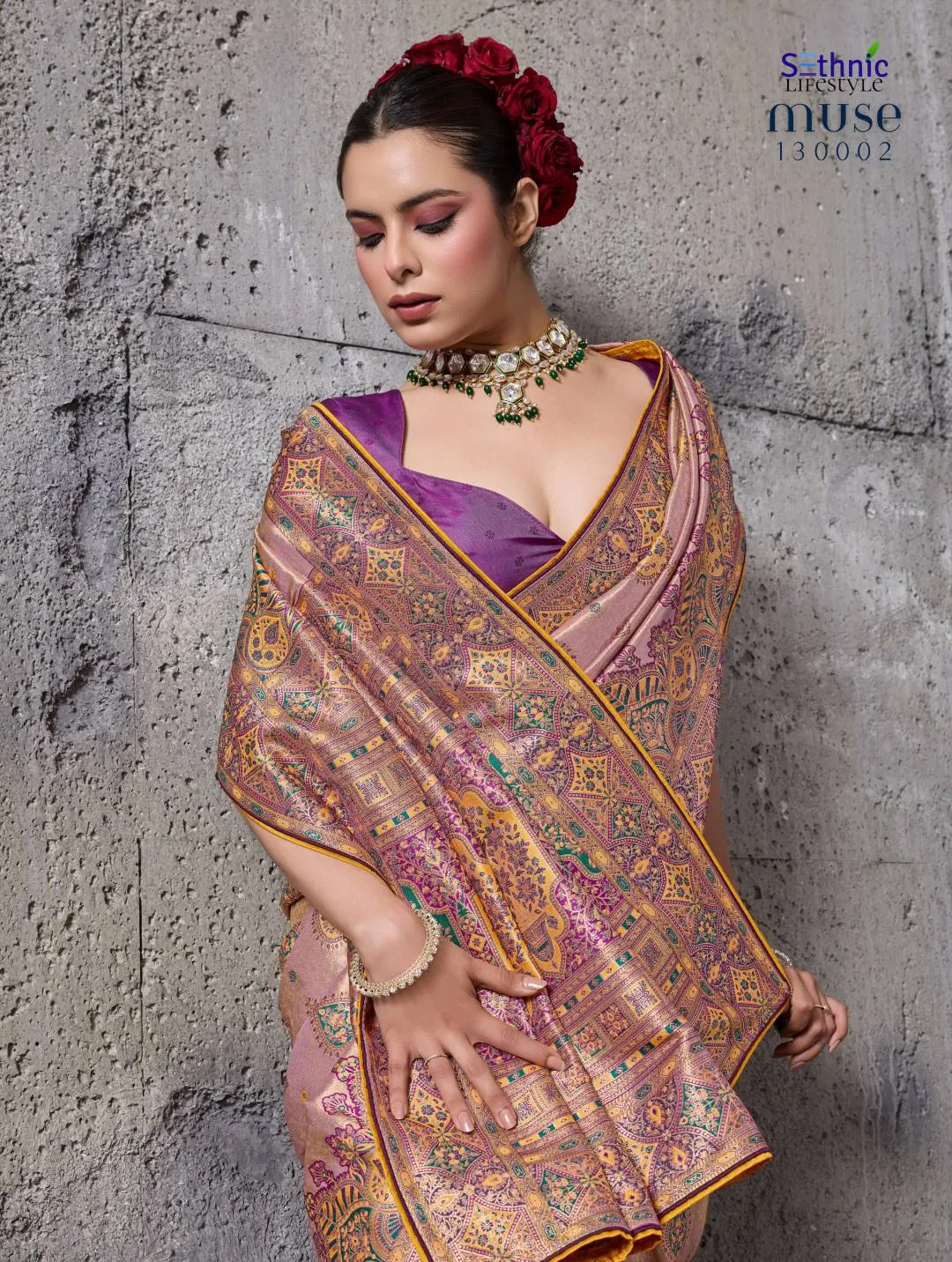 WOMAN'S SETHNIC LIFESTYLE MUSE DELIGHT BANARASI TISSUE SILK SAREE