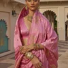 Kalaakand Gaj-Gamini Pink Banarasi Silk Saree