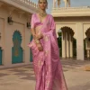 Kalaakand Gaj-Gamini Pink Banarasi Silk Saree