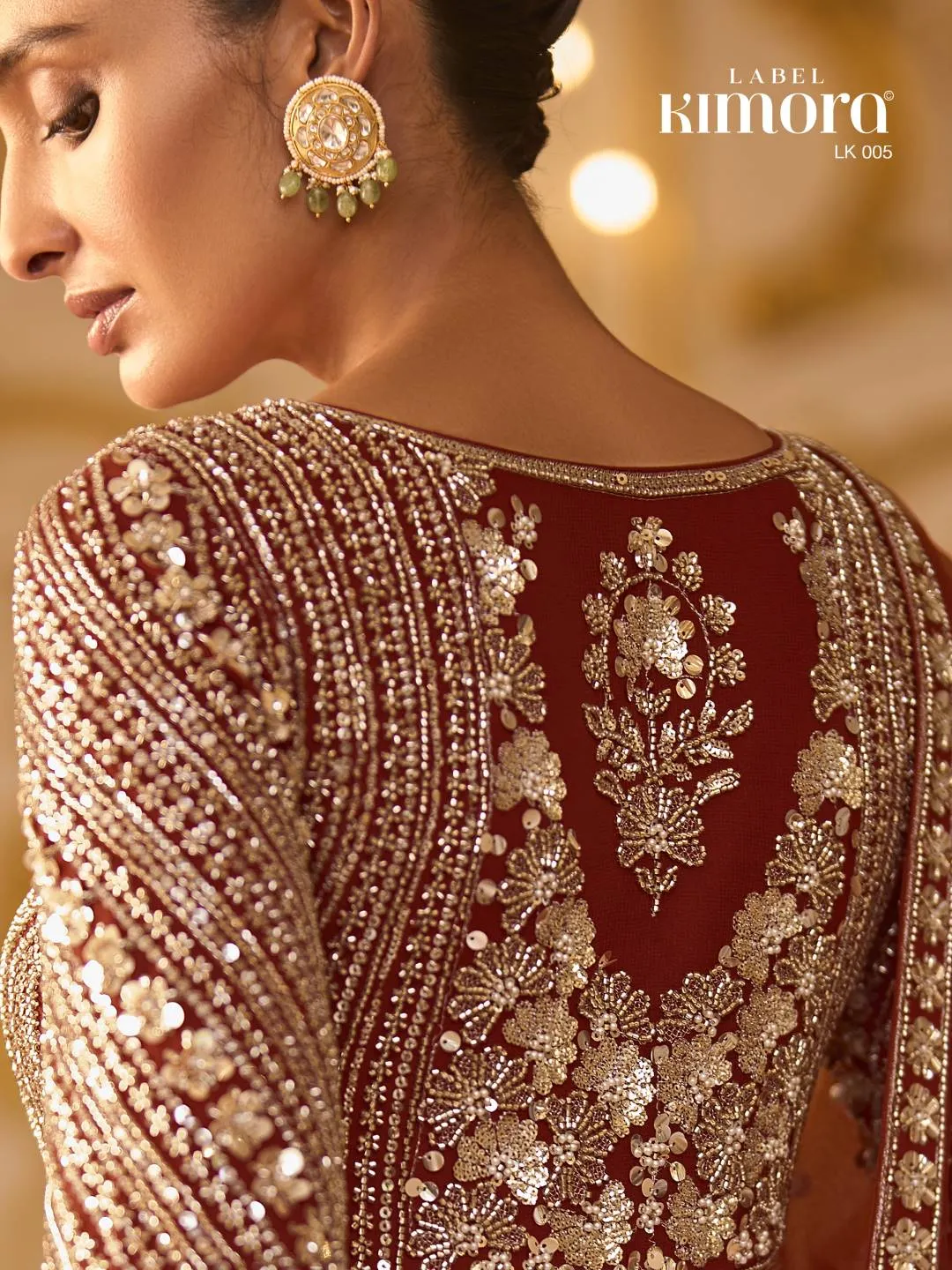 Amber Rust Orange Georgette Anarkali Suit with Radiant Zari & Sequins For Woman