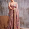 Pink Color Smart Cotton Blend Fancy Woven Designer Saree For Woman