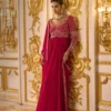 Majestic Pink Soft Georgette Anarkali Suit with Radiant Zari & Sequins | Kimora Label 2 LK 007 Magenta Pink Designer Anarkali Suit