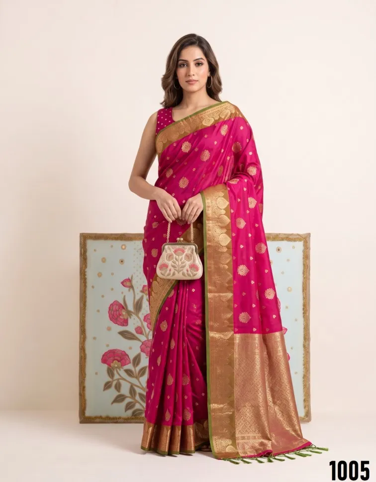 Devanshi Astita Silk Fabric With Traditional Contrast Elegant Border Saree For Woman