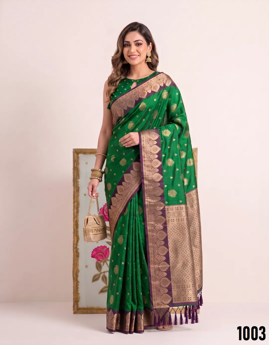 Devanshi Astita Silk Fabric With Traditional Contrast Elegant Border Saree For Woman & Pallu