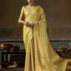 Buy Mustard Yellow Kanjivaram Art Silk Saree With Zari Work
