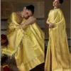 Buy Mustard Yellow Kanjivaram Art Silk Saree With Zari Work