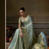 Buy Dusty Blue Woven Kanjivaram Saree