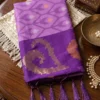 Woven Design Silk Blend Saree with Contrast Border in Royal Purple