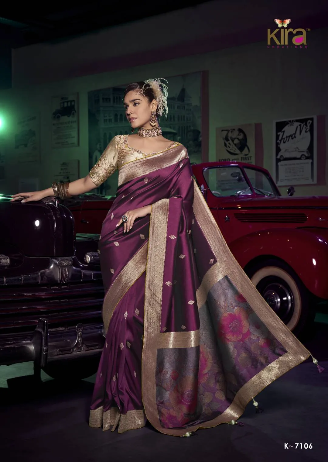 Kira Kavisha Viscose Silk Saree with 3D Woven Pallu Heavy