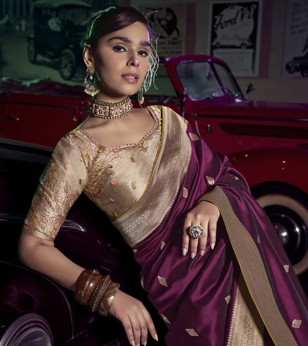 Kira Kavisha Viscose Silk Saree with 3D Woven Pallu Heavy