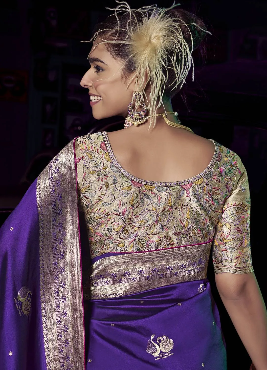 Kira Kavisha Viscose Silk Saree with 3D Woven Pallu Heavy